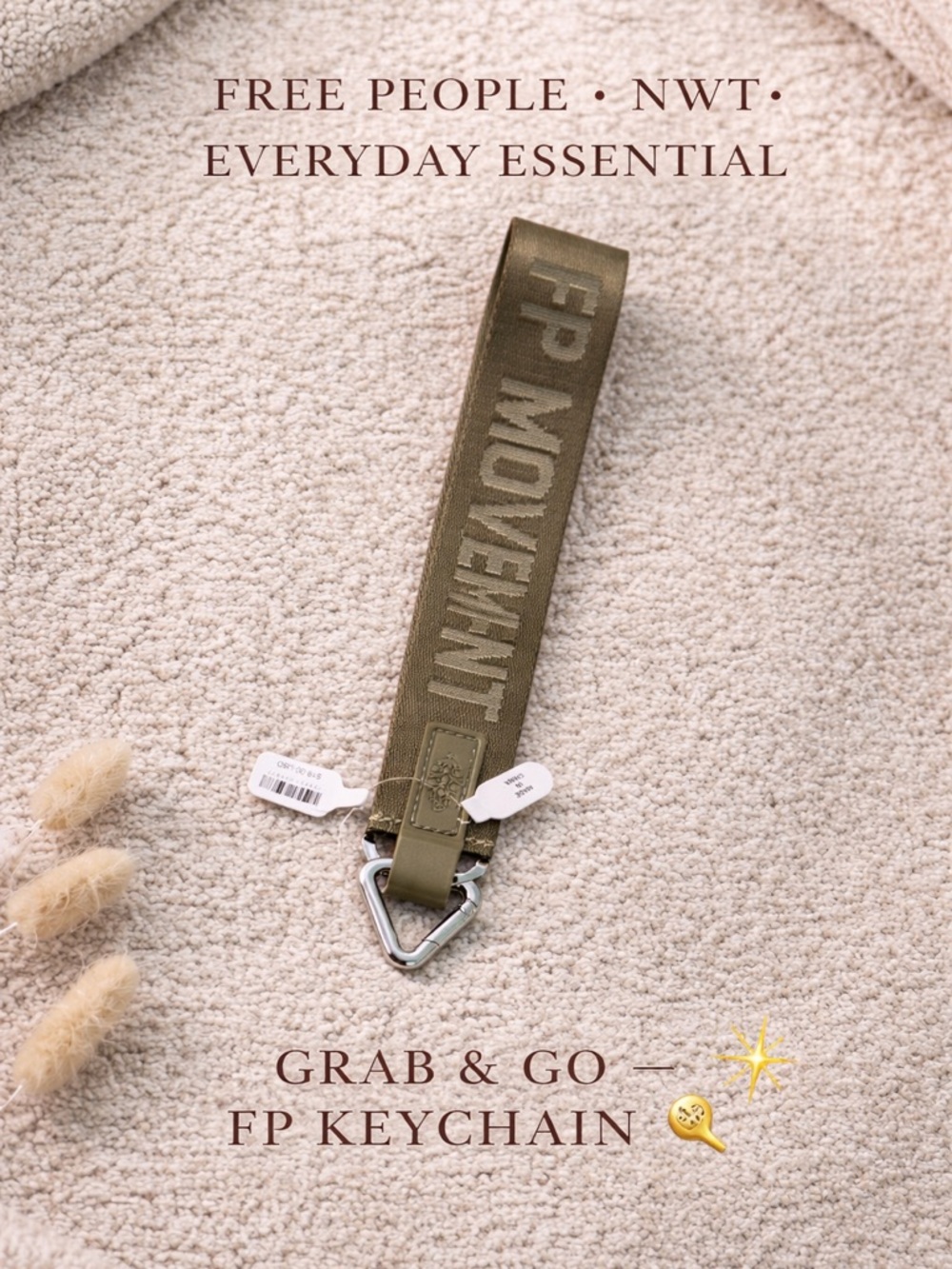 Free People Olive Green FP Movement Grab & Go Key Strap